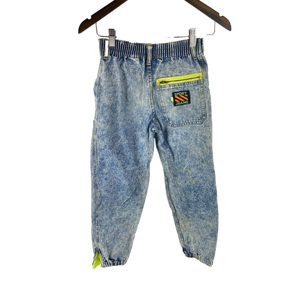 Levis Vtg 80s Sport Jeans Kids 11/12‎ (Fits 24x25) Acid Wash Denim Joggers Ankle